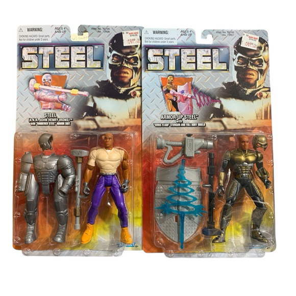 KENNER STEEL 1997 HASBRO JOHN HENRY‎ IRONS HARDENED STEEL ARMOR SUIT and Steel - Picture 1 of 2